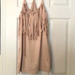 Soft Pink Suede Mini Dress